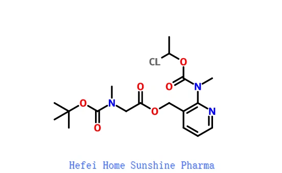 Glicin, N-[(1,1-diMetiletoksi) karbonil] -N-metil-, [2-[[(1-kloroetoksi) karbonil] metilamino] -3-piridinil] metil ester CAS 338990-31-1