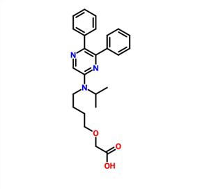 2-(4-((5,6-difenilpirazin-2-il)(izopropil)amino)butoksi)ocetni kislini CAS 475085-57-5